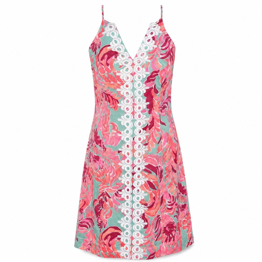 Lilly Pulitzer Pearl Shift Dress 2 Poolside Love Birds Palm Beach Preppy Resort